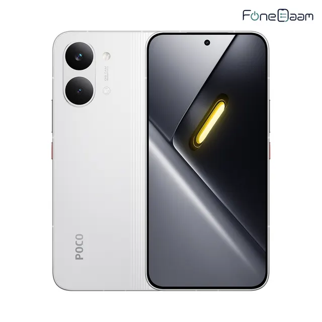 POCO X8 Pro Max in White, front and rear manufacturer render