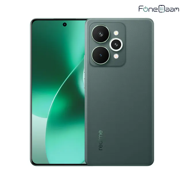 realme 15 Pro 5G front and rear in Velvet Green