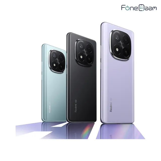 Redmi Note 14 Pro+ 5G rear views in three colors