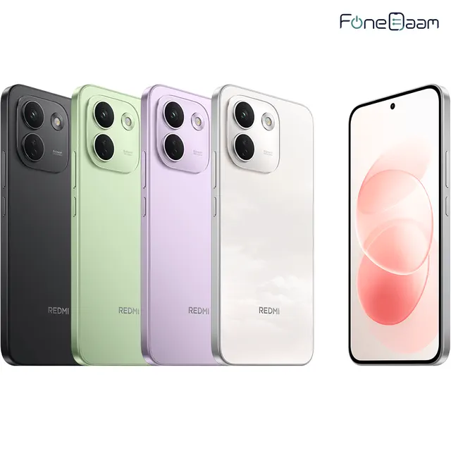 Redmi Note 17 Pro Max in four colors with front display