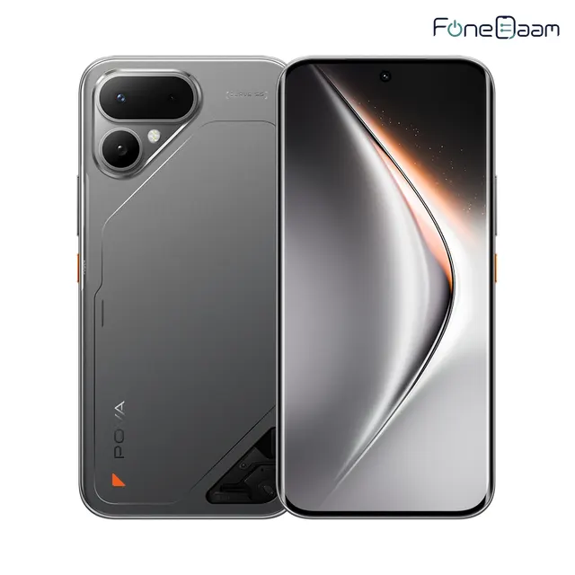 কার্ভড ডিসপ্লে ও পেছনের ক্যামেরা নকশাসহ TECNO POVA Curve 2 5G-এর পণ্যচিত্র