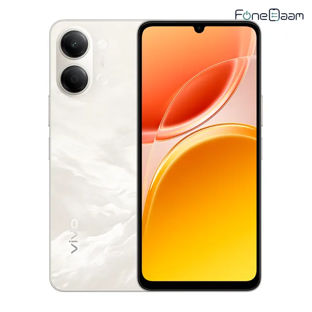 vivo Y05 in Summit Platinum, front and back