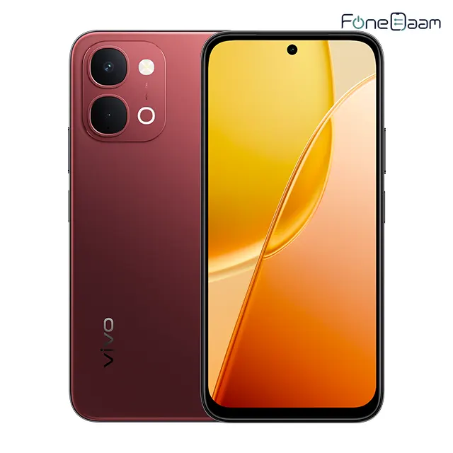 vivo Y31d in Festive Red, front and back